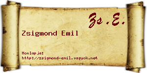 Zsigmond Emil névjegykártya